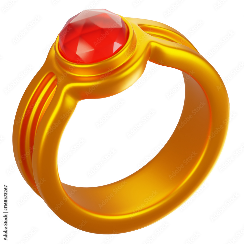 Poster 3d rendering adventure game icon concept. 3d render ring icon