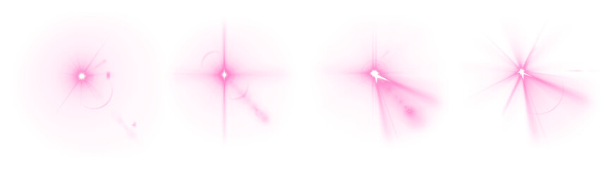 PNG Pink light effect set, transparent background