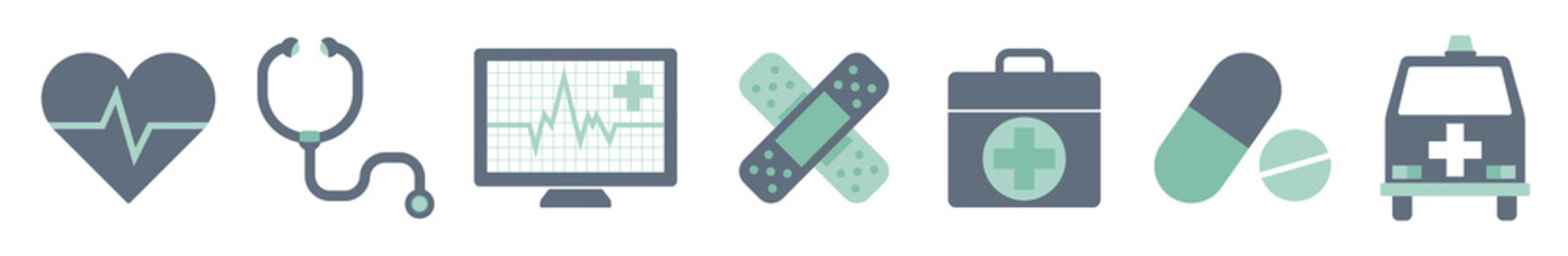 PNG Vector of heath icons set, transparent background