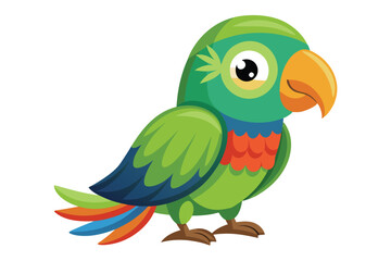 cute parrot  against clean silhouette color illustration wihte background I.eps