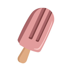 Ice cream strawberry flavor. Ice cream stick. Popsicle ice. Dessert food.