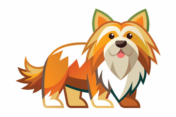 Estrela Mountain Dog flies kawaii bold lines clean shape white background B.eps