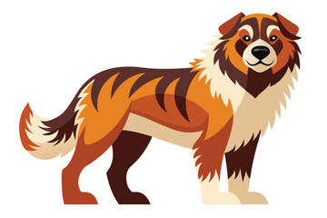 Estrela Mountain Dog flies kawaii bold lines clean shape white background C.eps