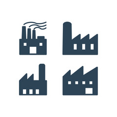 Naklejka premium Illustration of factory flat icons set