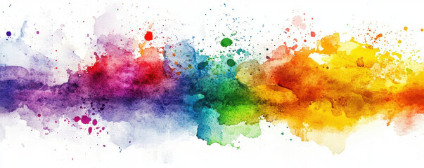 Fototapeta premium vibrant abstract watercolor background with spectrum of colors blending seamlessly, creating dynamic and energetic visual effect. splashes and gradients evoke creativity and artistic expression