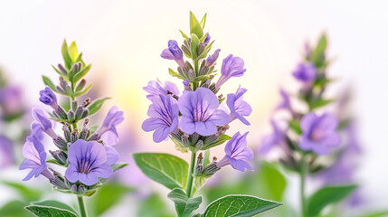 Obraz premium Purple Flowers Light, Delicate purple flowers in soft light.