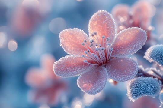 Vereiste Fr&uuml;hlingsbl&uuml;ten - Zauber des Winters