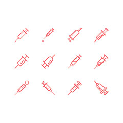 Syringe icons set vector design template.
