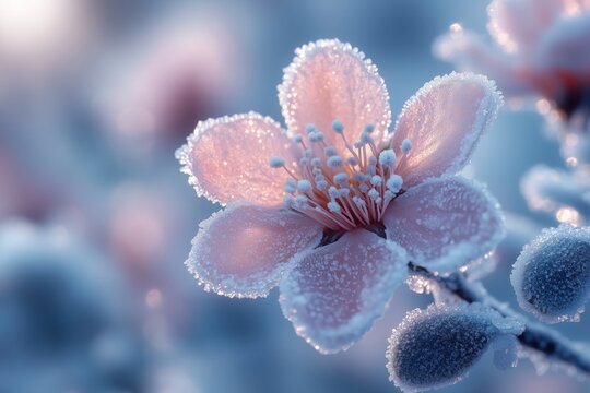 Vereiste Fr&uuml;hlingsbl&uuml;ten - Zauber des Winters