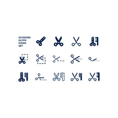 Scissors icons set isolated vector illustration.