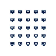 Monitor device vector icon illustration.