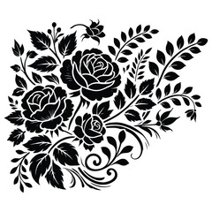 A Delicate Floral Corner Silhouette Design