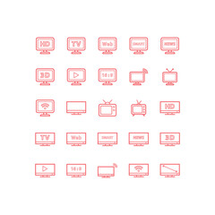 Tv icons set vector. television design illustration.