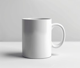 White coffee mug on white background.