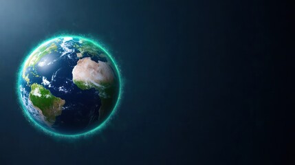 Fototapeta premium A glowing depiction of Earth against a dark background.