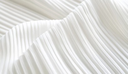 Obraz premium Close-up of white pleated fabric with soft folds and texture.