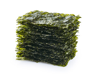 Nori chips isolated on white background. With clipping path.