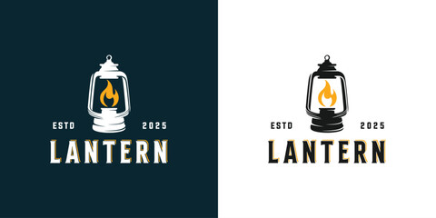 Lantern vintage logo icon illustration Premium Vector © INNE