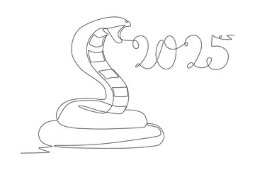 Year of snake concept one-line drawing