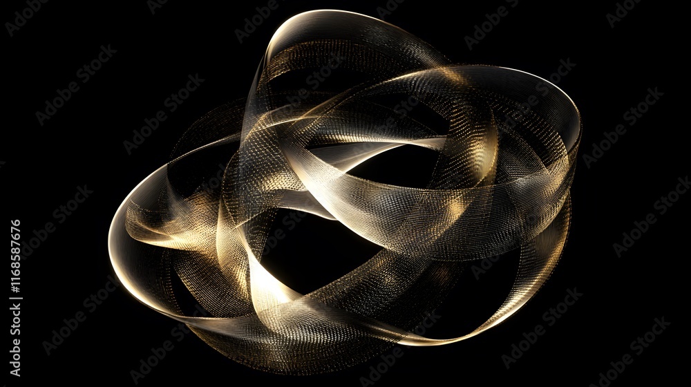 Poster abstract gold particle flowing design