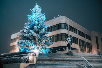 Bratislava, Slovakia - 1st January 2025: The slovak parliament building, National Council of the...