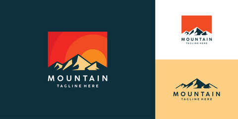 Vector Mountain Expedition Symbol. Logo for Exploration, Outdoor Tours. Illustration for T-shirts