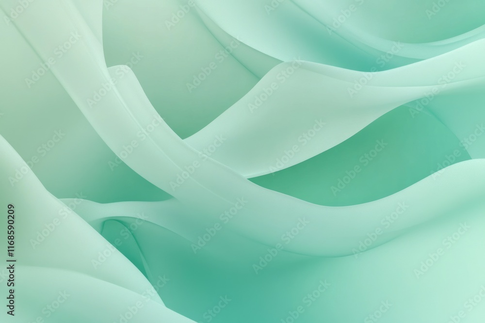Poster soft layers of teal fabric create a calming and serene atmosphere in a gently lit space