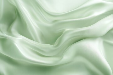 Obraz premium Soft green silk fabric drapes elegantly creating gentle waves and folds in natural light