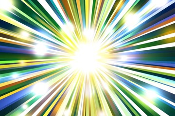 Obraz premium Vibrant explosion of light and color radiating from the center in a dynamic arrangement of stripes