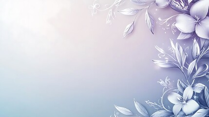 Elegant Silver Floral Design Soft Background