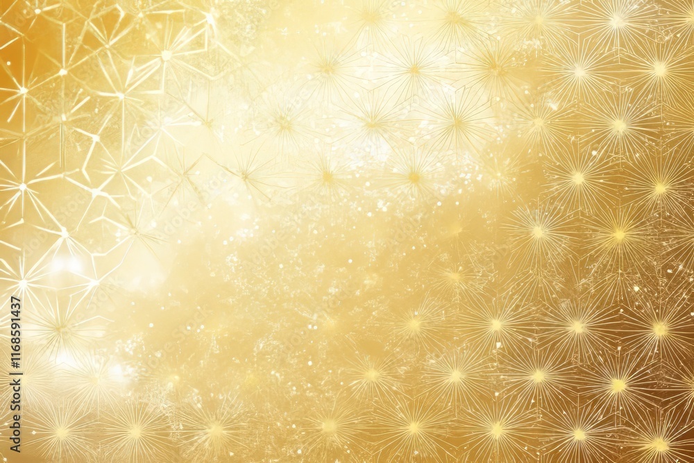 Poster golden abstract background with sparkling elements and intricate patterns that evoke warmth and eleg