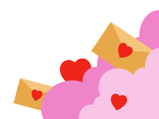 Valentine Day Heart Envelope Illustration