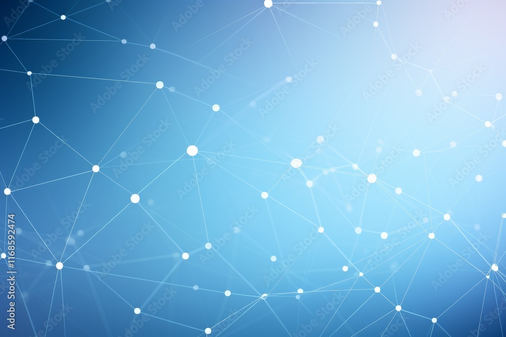 Poster abstract network connections on a blue gradient background illustrating technology concepts and digi