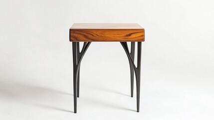 Industrial side table with metal legs, showcased on white for modern interiors