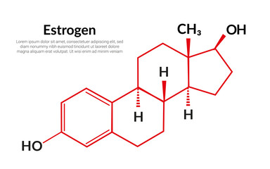 Estrogen sex hormone molecular structure formula, suitable for education or chemistry science content