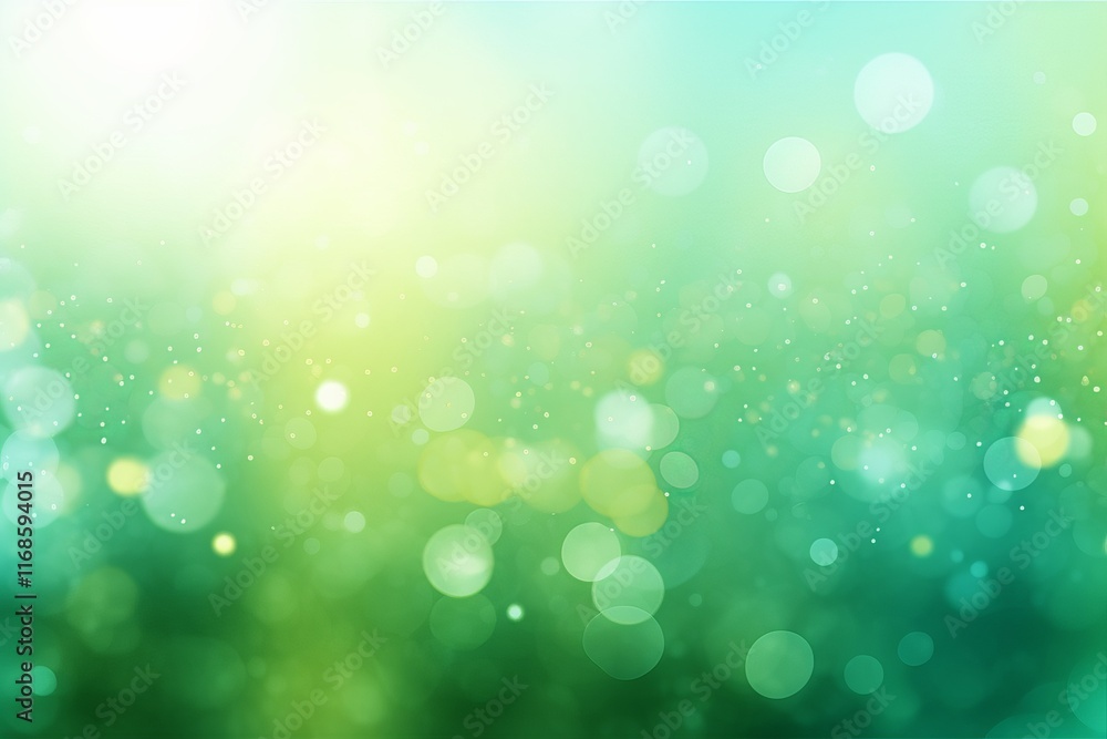 Aufkleber soft green and gold bokeh background with gentle light creating an ethereal atmosphere in a serene s