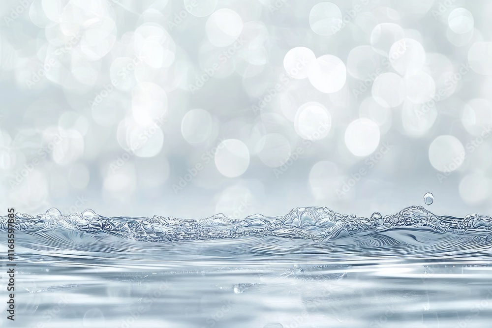 Aufkleber sparkling water surface reflecting light with ripples and droplets creating a serene atmosphere