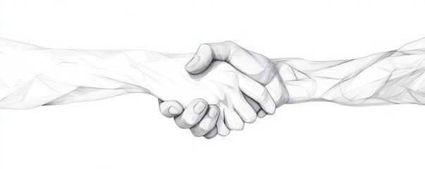 Abstract sketch of two hands shaking.
