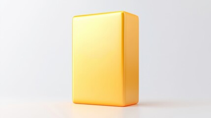 Golden Rectangular Shape 3D Render Abstract Geometric Design Minimalist Background Studio Shot