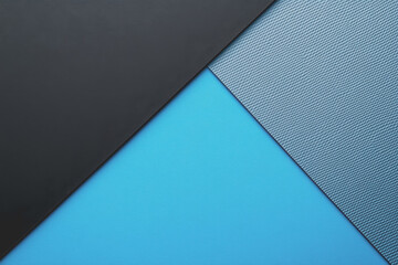 Minimal blue and black background with a grid pattern for design. Banner template.