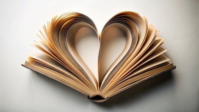 Forma di cuore con pagine di un libro heart shape with pages of a book, pages, books