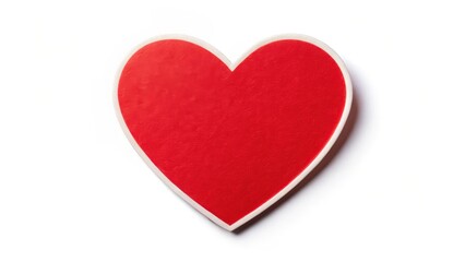Obraz premium Red heart shape sticker isolated on white background , love symbol, sticker