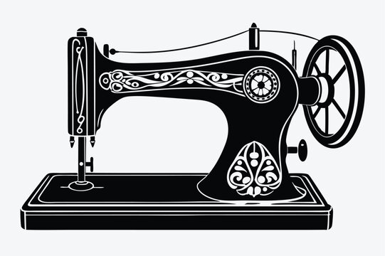 recommend clip art: vintage manual sewing machine symbol isolated 
