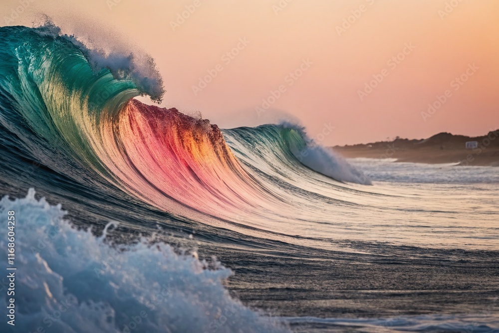 Poster abstract colorful wave background: dynamic light motion minimalist design