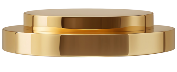 Premium Gold Disk, Elegant Metal Circle, Realistic 3D Design, Gold Medallion, Smooth Metallic Round Badge, Isolated on White