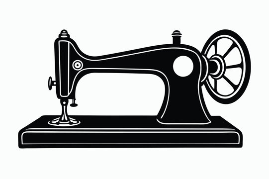 recommend clip art: Old sewing machine isolated on white background