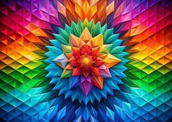 Obraz premium Abstract Geometric Colorful Symphony: A Dance of Chromatic Patterns