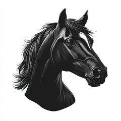 Obraz premium Design of black horse icon logo illustration isolated on white background