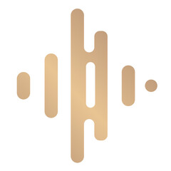 Png audio wave icon flat design in gold
