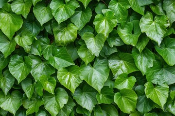 Lush Green Ivy Leaves Covering a Wall in Natural Outdoor Environment